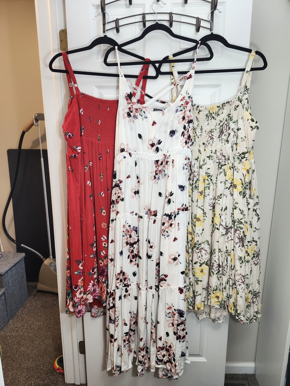 Torrid Floral Maxi Dress Trio – Cream, White & Red, Size 3X, 1 NWT, 2 NWOT - Picture 2 of 16